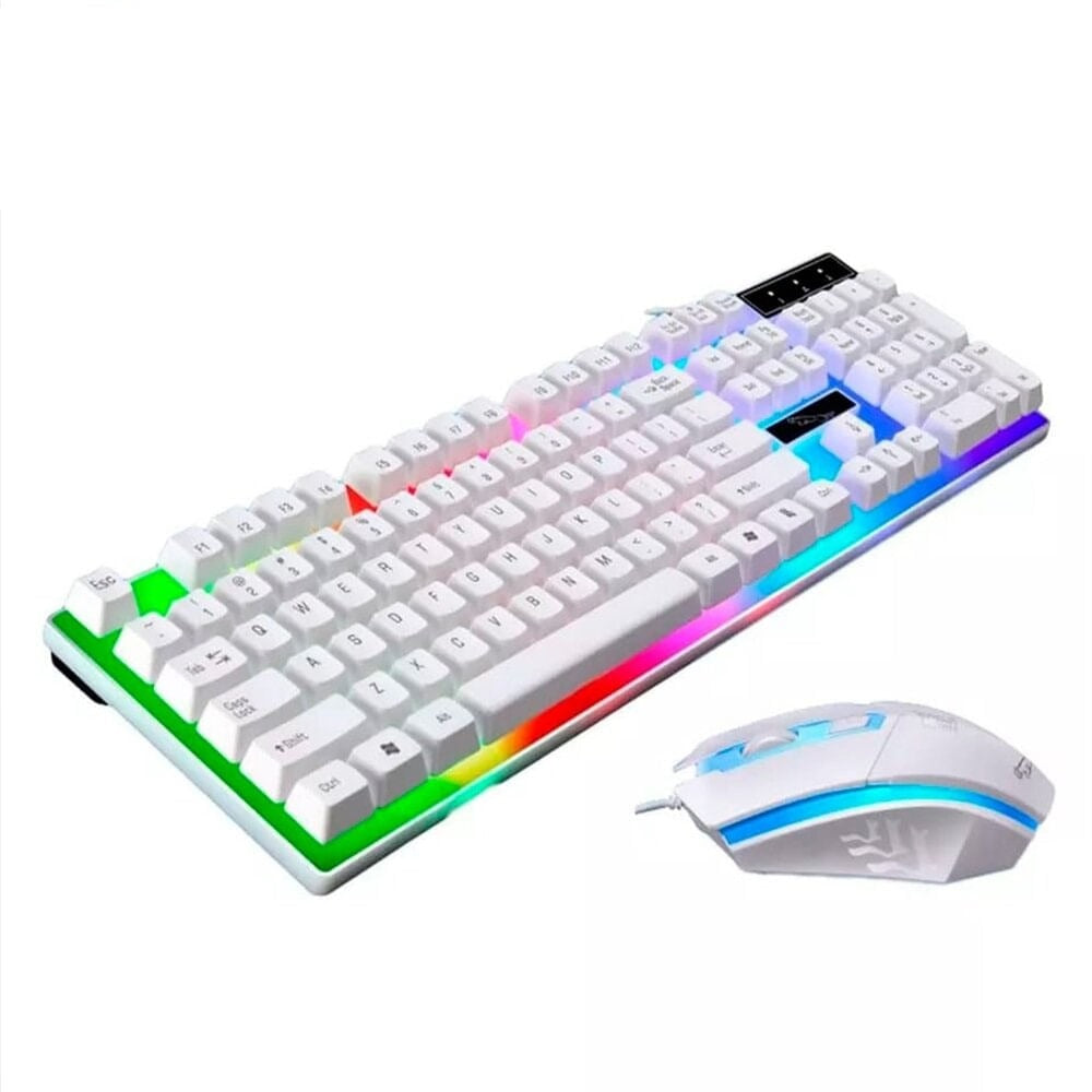 Kit de Teclado Gamer con Mouse Ergonomico RGB